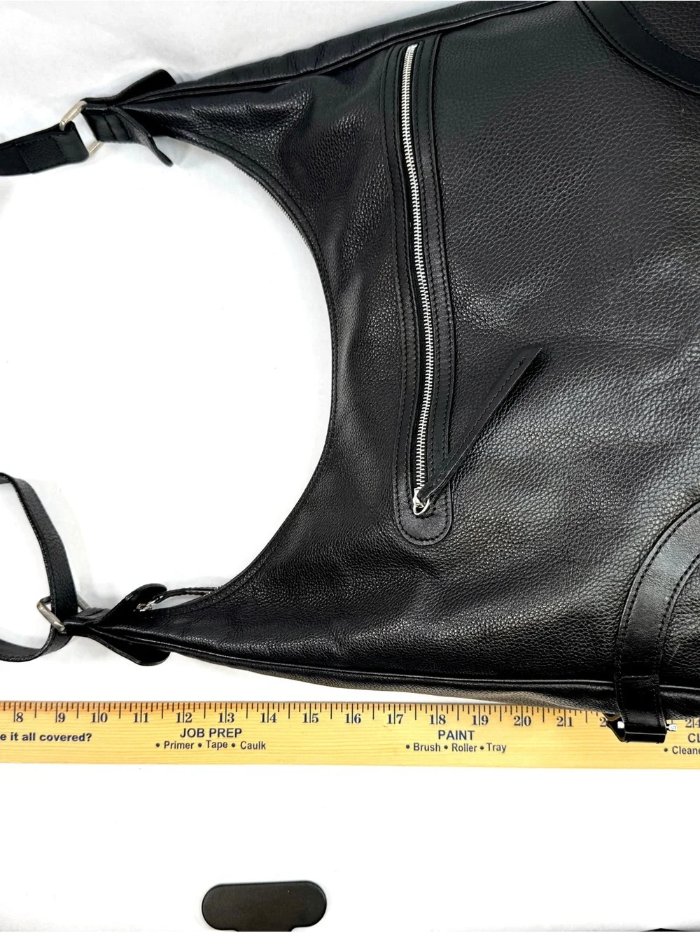 Longchamp Black Pebbled Leather Hobo Shoulder Bag Silver Hardware Large